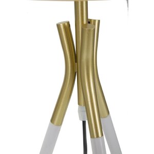 Mauro Ferretti lampada da tavolo Triply E27 Ø 28x57 cm bianco oro