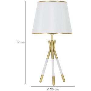 Mauro Ferretti lampada da tavolo Triply E27 Ø 28x57 cm bianco oro