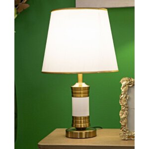 Mauro Ferretti lampada da tavolo Whity E27 Ø 31x52 cm bianco oro