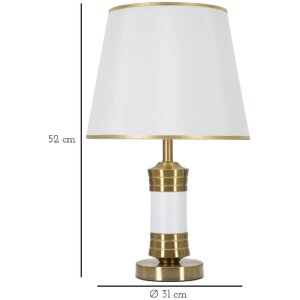 Mauro Ferretti lampada da tavolo Whity E27 Ø 31x52 cm bianco oro