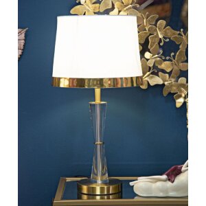Mauro Ferretti lampada da tavolo Kristal E27 Ø 30x56 cm oro bianco
