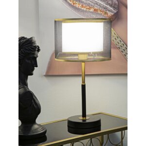 Mauro Ferretti lampada da tavolo livelli E27 Ø 25x48 cm oro nero