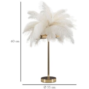 Mauro Ferretti lampada da tavolo palma 2 luci E14 Ø 40x55 cm oro bianco