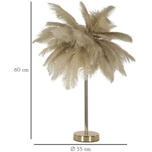 Mauro Ferretti lampada da tavolo palma 2 luci E14 Ø 55x60 cm oro cammello