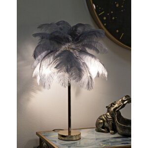 Mauro Ferretti lampada da tavolo palma 2 luci E14 Ø 55x60 cm grigio oro
