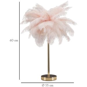 Mauro Ferretti lampada da tavolo palma 2 luci E14 Ø 40x55 cm oro rosa