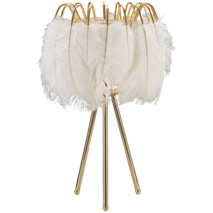 Mauro Ferretti lampada da tavolo a piuma E27 Ø 40x60 cm bianco oro