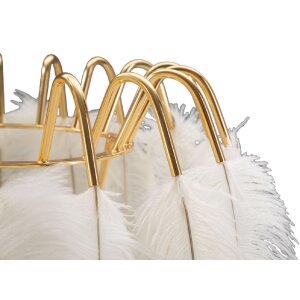 Mauro Ferretti lampada da tavolo a piuma E27 Ø 40x60 cm bianco oro