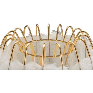 Mauro Ferretti lampada da tavolo a piuma E27 Ø 40x60 cm bianco oro