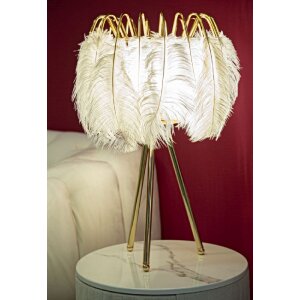 Mauro Ferretti lampada da tavolo a piuma E27 Ø 40x60 cm bianco oro