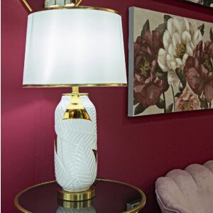 Mauro Ferretti lampada da tavolo in ceramica E27 Ø 40x70 cm oro bianco