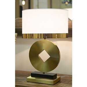 Mauro Ferretti lampada da tavolo Coin E270 Ø 30x53 cm bianco oro