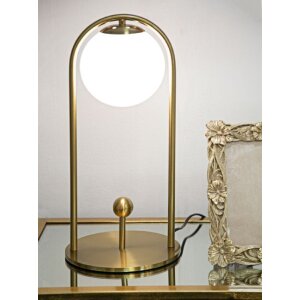Mauro Ferretti lampada da tavolo Glamy Arc E14 Ø 21x47 cm bianco oro