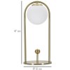 Mauro Ferretti lampada da tavolo Glamy Arc E14 Ø 21x47 cm bianco oro