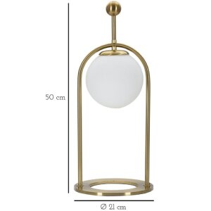 Mauro Ferretti lampada da tavolo Glamy Arc E14 Ø 21x50 cm oro bianco