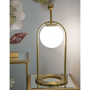 Mauro Ferretti lampada da tavolo Glamy Arc E14 Ø 21x50 cm oro bianco