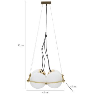 Mauro Ferretti plafoniera Japan quadrata 4 luci E27 45x45x20 cm oro bianco