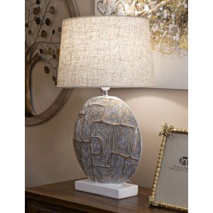 Mauro Ferretti lampada da tavolo Eklipsen E27 Ø 38x64 cm bianco oro