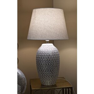 Mauro Ferretti lampada da tavolo wave E27 Ø 35x65 cm bianco argento
