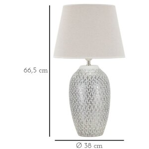 Mauro Ferretti lampada da tavolo wave E27 Ø 35x65 cm bianco argento