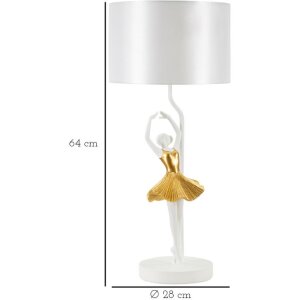 Mauro Ferretti lampada da tavolo dancer E27 Ø 28x64 cm oro bianco