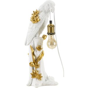 Mauro Ferretti lampada da tavolo pappagallo E27 20x20x50,5 cm oro bianco