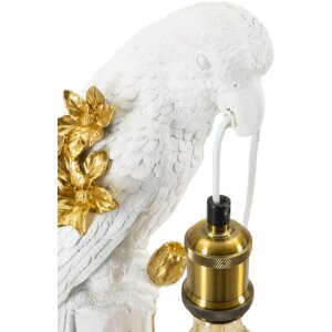 Mauro Ferretti lampada da tavolo pappagallo E27 20x20x50,5 cm oro bianco