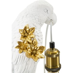 Mauro Ferretti lampada da tavolo pappagallo E27 20x20x50,5 cm oro bianco