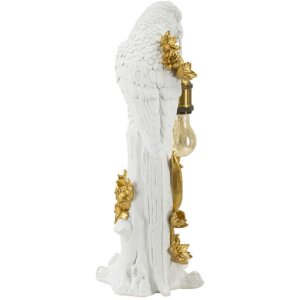 Mauro Ferretti lampada da tavolo pappagallo E27 20x20x50,5 cm oro bianco