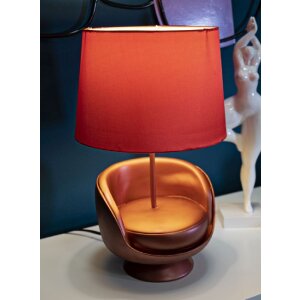 Mauro Ferretti lampada da tavolo metà secolo E27 26x43 cm rosso