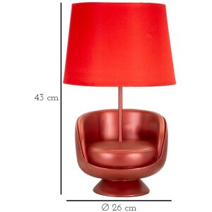Mauro Ferretti lampada da tavolo metà secolo E27 26x43 cm rosso