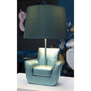 Mauro Ferretti lampada da tavolo metà secolo E27 26x43 cm turchese