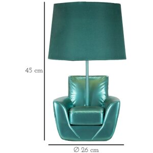 Mauro Ferretti lampada da tavolo metà secolo E27 26x43 cm turchese