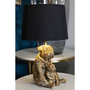 Lampo da tavolo Mauro Ferretti a forma di cane - E27 diametro 26x43,8 cm oro nero