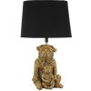 Lampo da tavolo Mauro Ferretti a forma di cane - E27 diametro 26x43,8 cm oro nero
