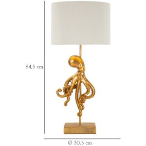 Lampada da tavolo Mauro Ferretti Octopus E27 diametro 30,5 x 64,5 cm oro bianco