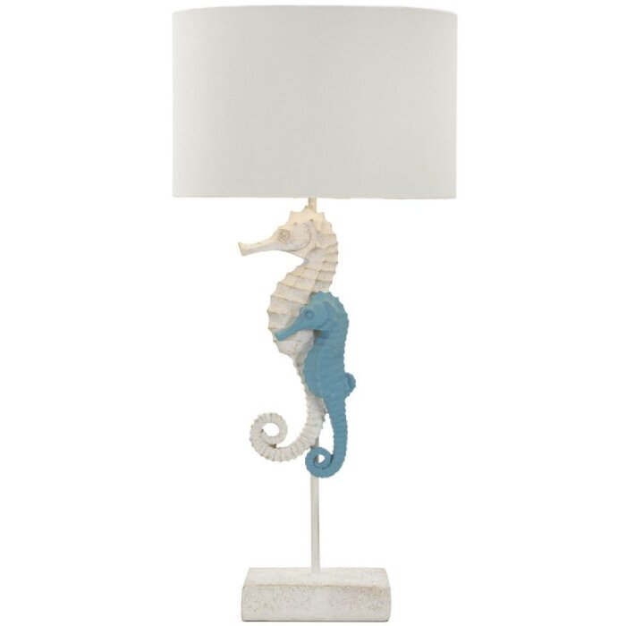 Mauro Feretti Lampada da tavola Cavalluccio marino E27 Ø 30,5x66,5 cm bianco blu