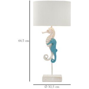 Mauro Feretti Lampada da tavola Cavalluccio marino E27 Ø 30,5x66,5 cm bianco blu