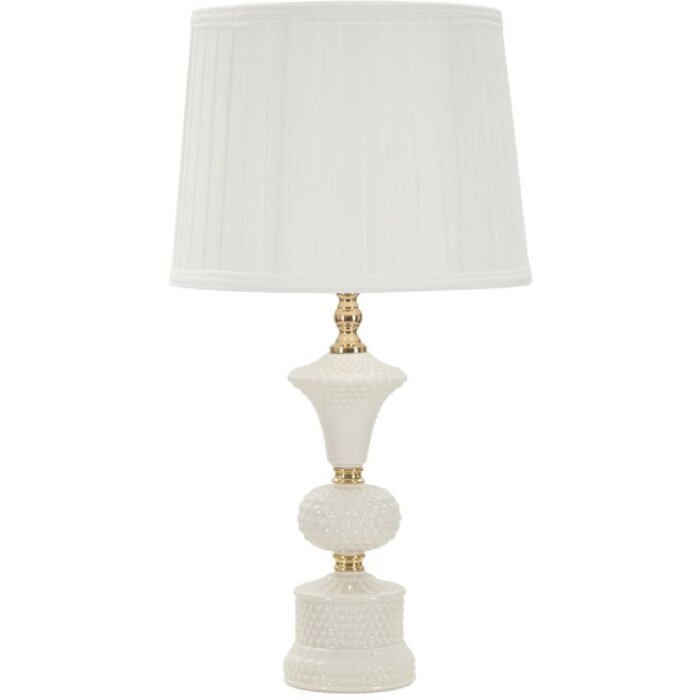 Lumino da tavolo Mauro Ferretti Caserta E27 diametro 30x57 cm bianco oro