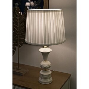 Lumino da tavolo Mauro Ferretti Caserta E27 diametro 30x57 cm bianco oro