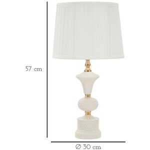 Lumino da tavolo Mauro Ferretti Caserta E27 diametro 30x57 cm bianco oro