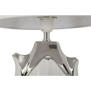 Lampe da tavolino Mauro Ferretti Shiny E27 Ø 30x51 cm bianco argento
