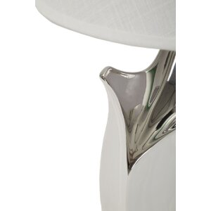 Lampe da tavolino Mauro Ferretti Shiny E27 Ø 30x51 cm bianco argento