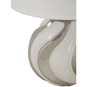 Lampe da tavolo Shiny Mauro Ferretti E27 Ø 30x42 cm bianca argento