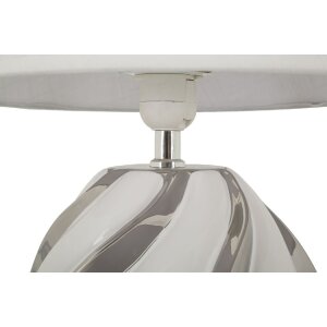Lampe da tavolo Shiny Mauro Ferretti E27 Ø 30x42 cm bianca argento