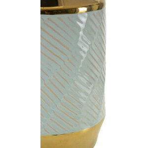 Lampada da tavolo Mauro Ferretti Città del Capo E27 Ø 30x47 cm blu chiaro dorato