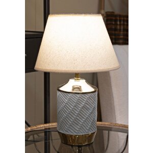 Lampada da tavolo Mauro Ferretti Città del Capo E27 Ø 30x47 cm blu chiaro dorato