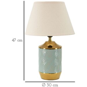 Lampada da tavolo Mauro Ferretti Città del Capo E27 Ø 30x47 cm blu chiaro dorato