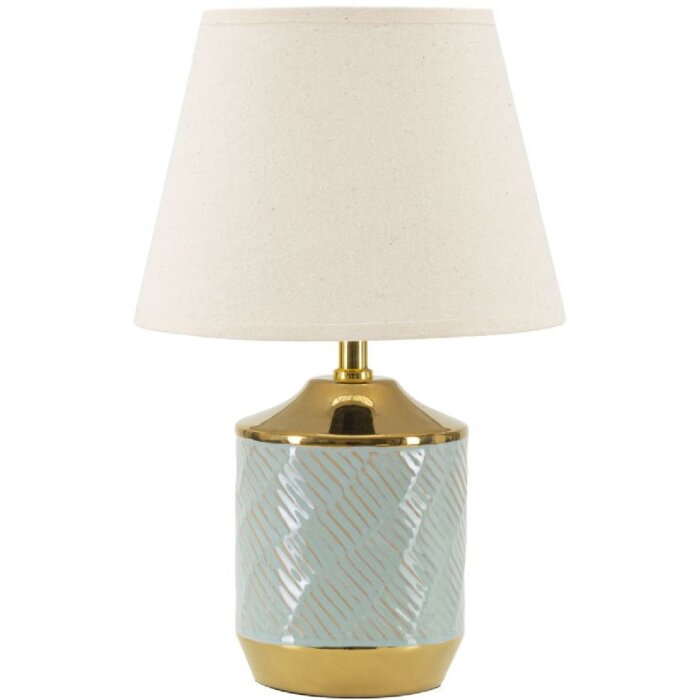 Lumino da tavolo Mauro Ferretti Capetown E27 ∅ 25x40 cm blu chiaro oro