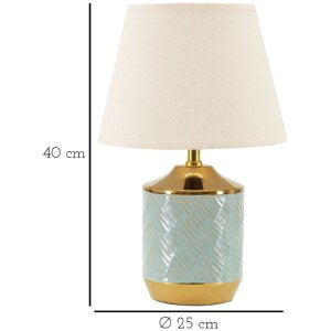 Lumino da tavolo Mauro Ferretti Capetown E27 ∅ 25x40 cm blu chiaro oro